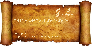 Gáspár Lázár névjegykártya